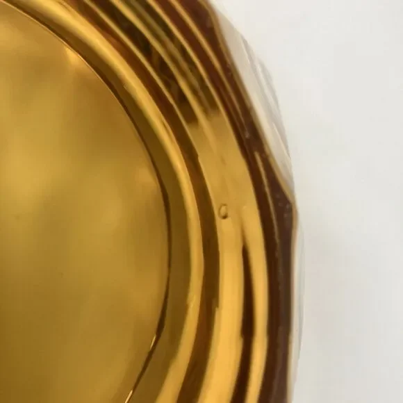 VTG Viking Amber Glass Covered Candy Dish Bowl Lid Diamond Point 7.5" - Picture 5 of 12